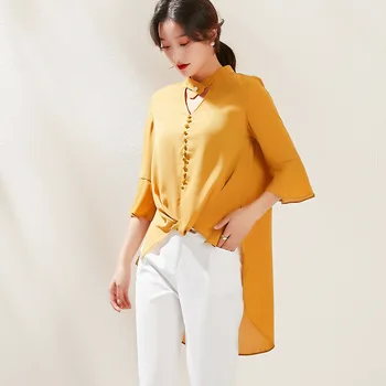 

2020 spring new temperament Korean women's hollow V-neck personality half sleeve