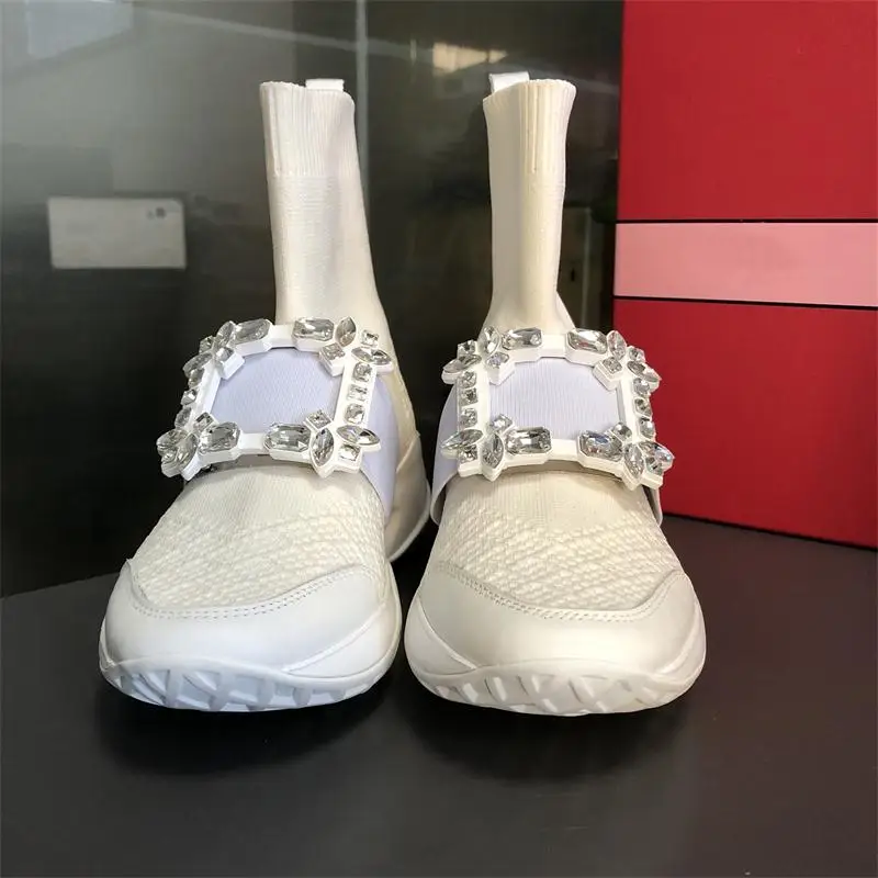 Стразы женские ботинки Повседневное; Botas Mujer; женские весенние туфли-лодочки; туфли на высоком каблуке; Bota Feminina; слипоны Дамская обувь; Zapatos De Mujer; большие размеры