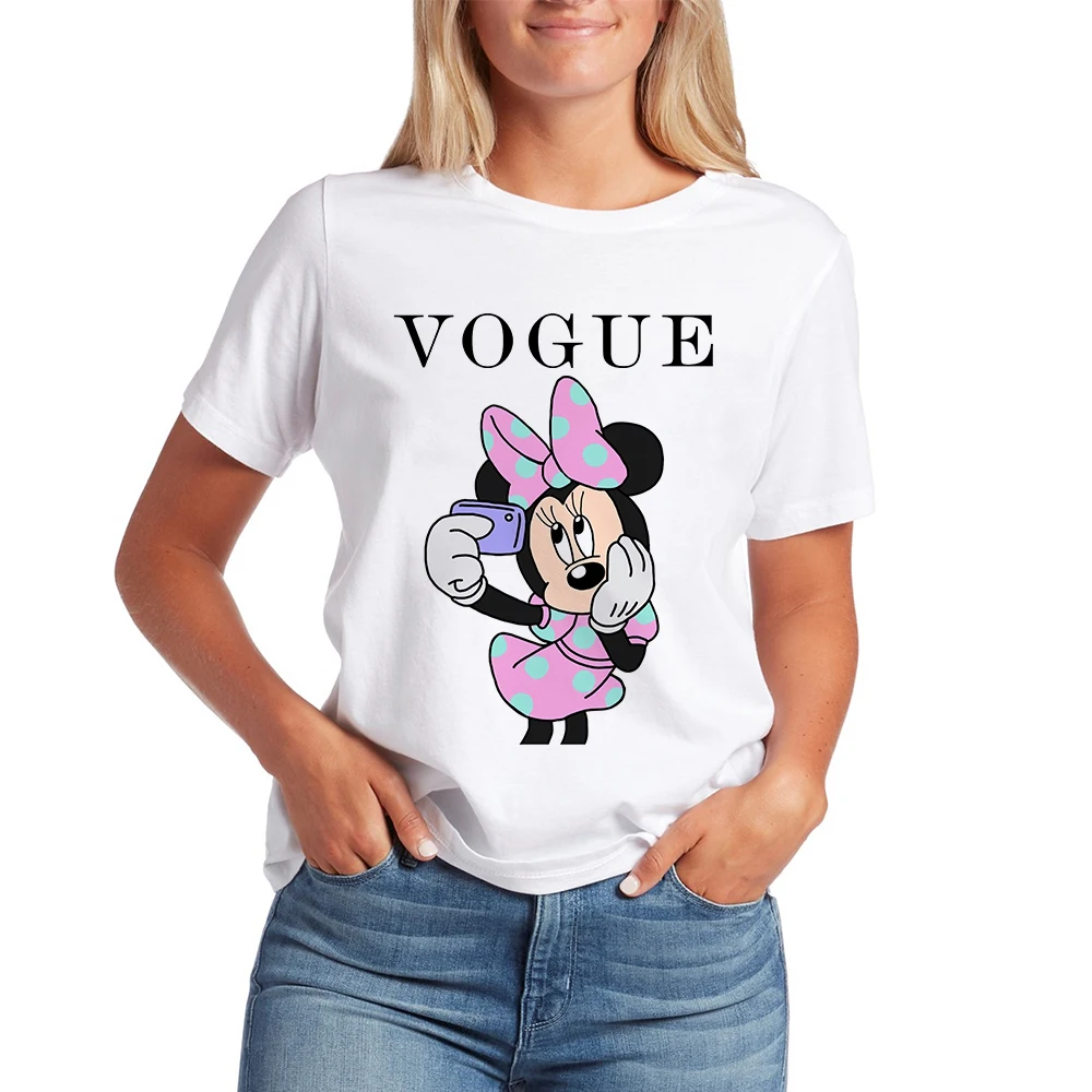 Women Kawaii Fashion Ropa Mujer Hipster Casual Harajuku T-shirt Cheap Mickey Print T Shirts Vogue Tshirt Graphic Minnie Tshirt