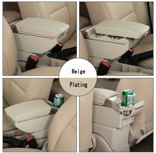 Reposabrazos Montaje Sin Taladro Reposabrazos Central Para Seat Ibiza 3 (6L) – Con Almacenamiento, Piel Sintética Negra, Fácil Instalación Accesorio Consola Almacenamiento