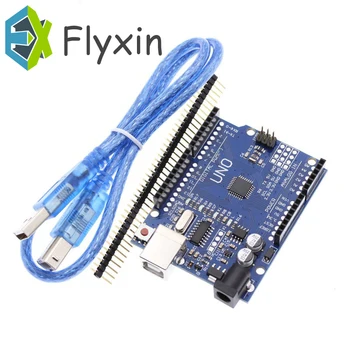 

high quality One set UNO R3 CH340G+MEGA328P Chip 16Mhz For Arduino UNO R3 Development board with USB CABLE