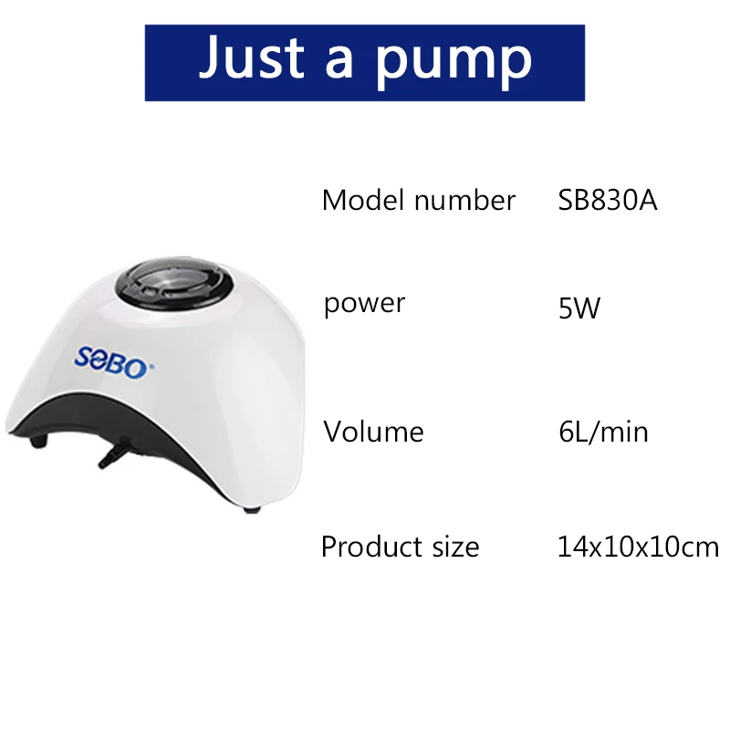 SB830A Single Outlet SOBO 5W 10W автомобильный насос для аквариума. кислорода дизайн воздушный насос воздушный компрессор двойной/один выход Регулируемый - Цвет: SB830A Single Outlet
