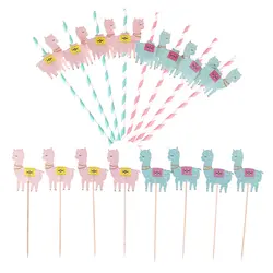 8 шт красочные альпаки Бумажные палочки для свадьбы художественные зубочистки Кекс Торт Топперы знаки вечерние украшения