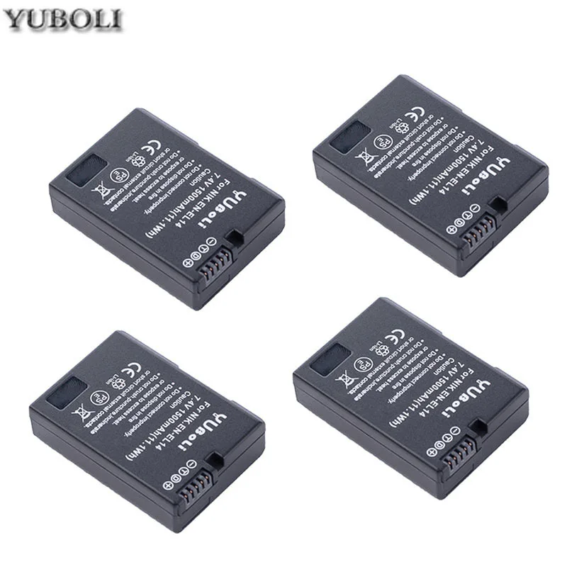 Декодировать bateria EN-EL14 EN-EL14a ENEL14 RU EL14 EL14a Батарея для Nikon D3100 D3200 D3300 D5100 D5200 D5300 P7000 P7100 - Цвет: 4battery
