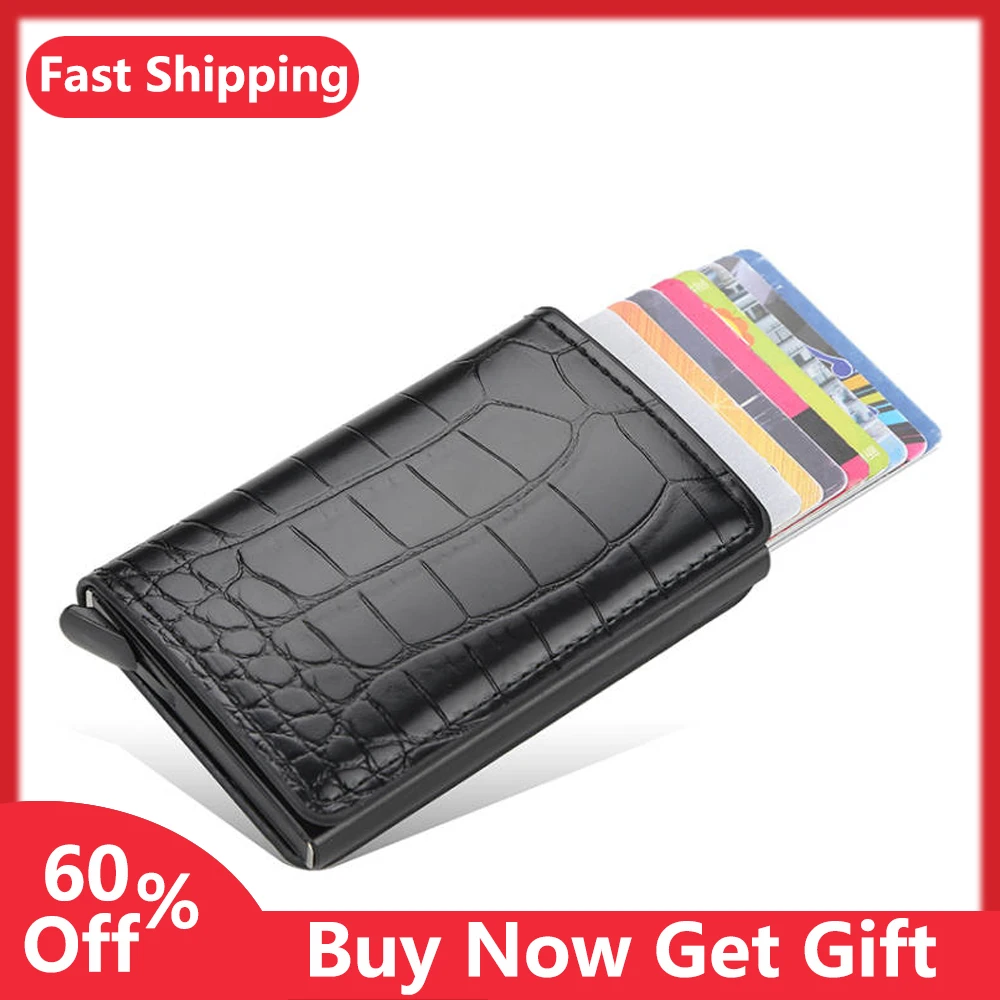 

New Men And Women Crocodile leather smart wallet multi-card position purse bank card holder rfid automatic pop-up wallets