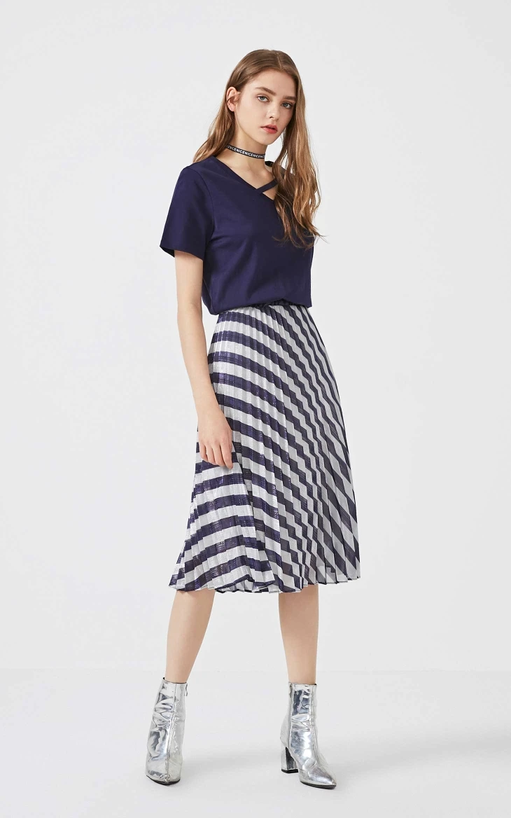 Vero Moda женское Яркое трикотажное Полосатое платье-футболка с буквенным принтом | 319261516