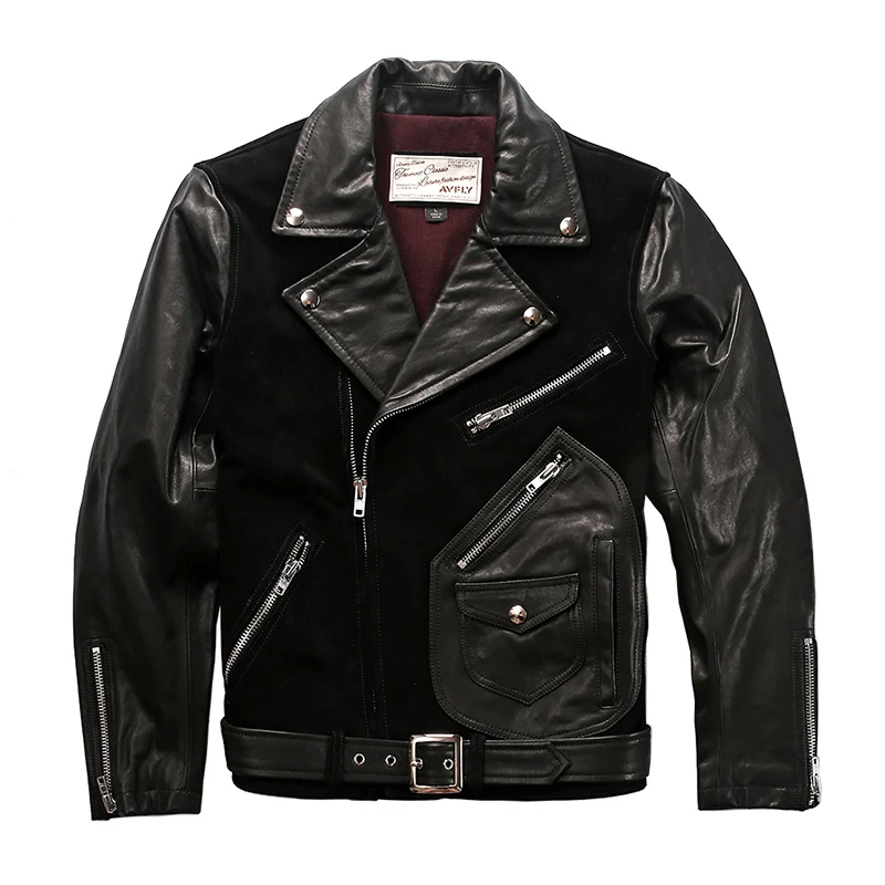 Брендовая осенне-зимняя тяжелая куртка из коровьей кожи винтажная мотоциклетная куртка из натуральной кожи пальто в европейском и американском стиле