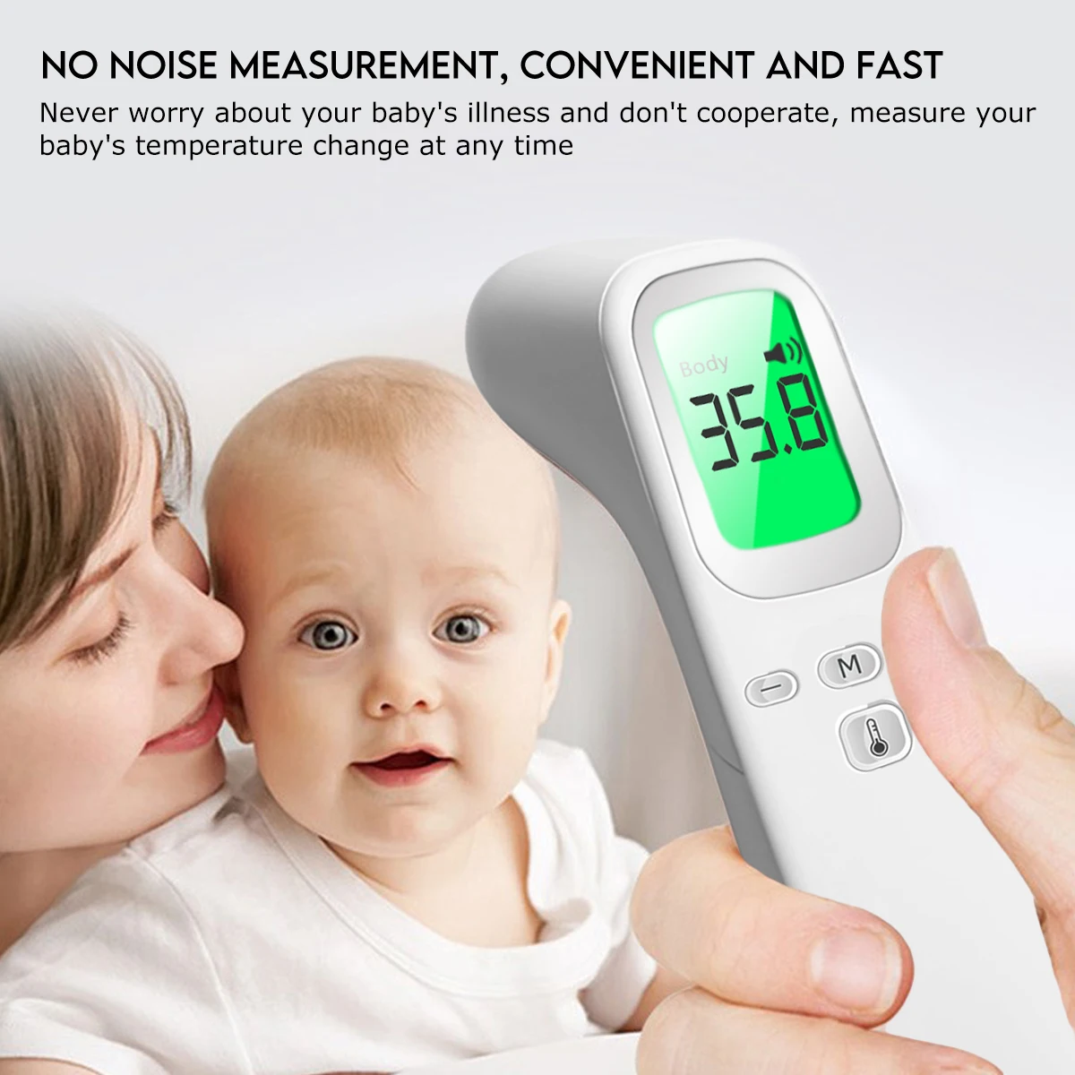 

Health Care Baby Thermometer Digital Infrared IR LCD Baby Forehead and Ear Non-Contact Adult Body Fever Measurement Termometro