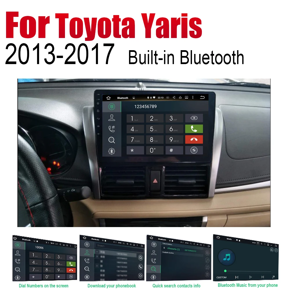 Top ZaiXi Android Car Radio Stereo GPS Navigation For Toyota Yaris 2013~2017 Bluetooth wifi 2din Car Radio Stereo Multimedia Player 5