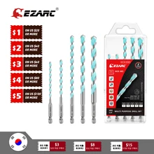 EZARC – jeu de forets à usages multiples, 5 pièces, pointes en carbure, outils électriques pour la menuiserie, travail du métal, tige hexagonale et brique, carrelage, plastique