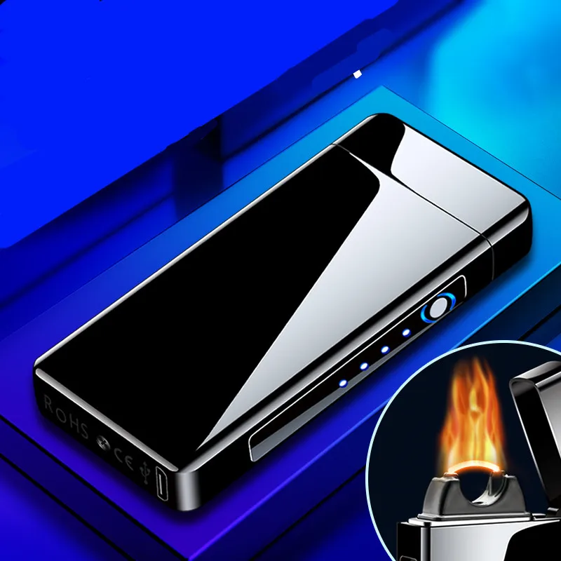 Электронная USB большого пламени более легкий импульс Ветрозащитный Двойной
