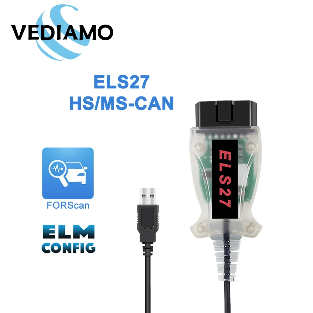 Инструмент кодирования ELS27 для Ford Mazda Lincoln F150 F250 ELS327 USB V1.5 Автомобильный сканер OBD2 HS