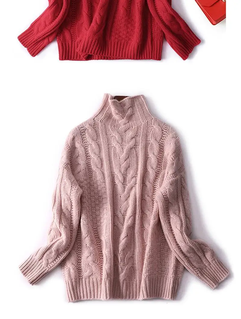 Осень и зима пуловер свитер женский толстый Свободный вязаный пуловер