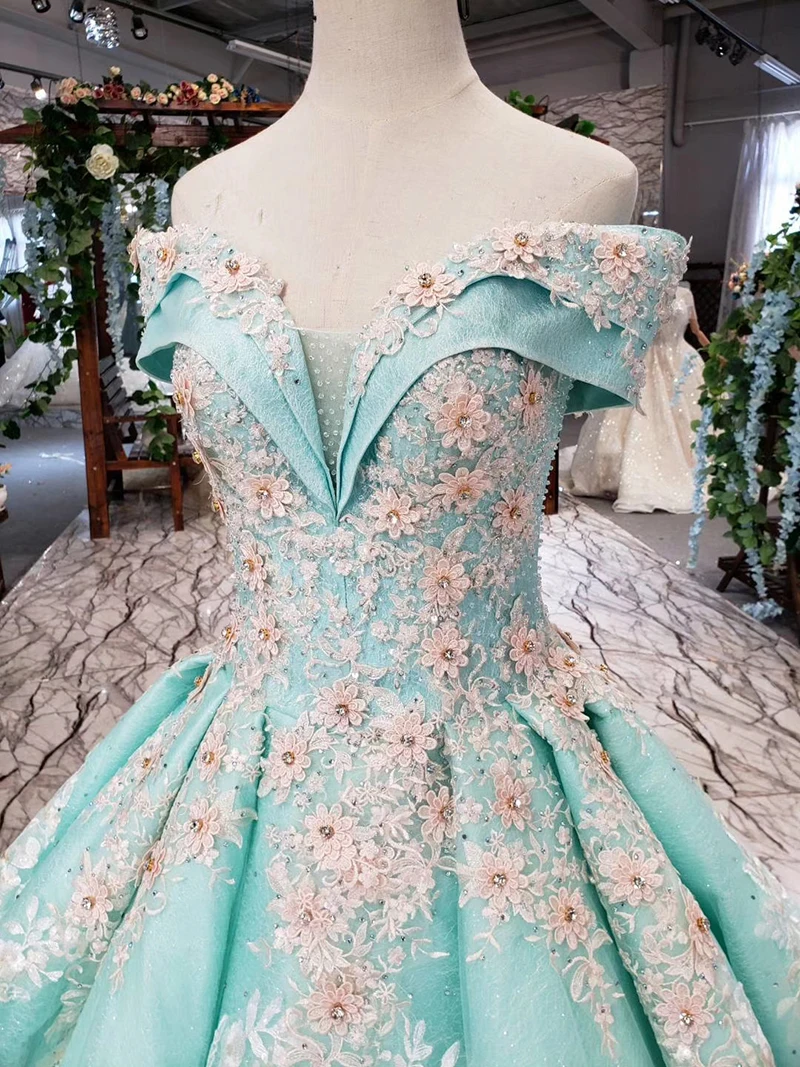 HTL154-1 color formal dress off shoulder sweetheart applique lace evening dress long bride dress party kleider damen abendkleid (13)