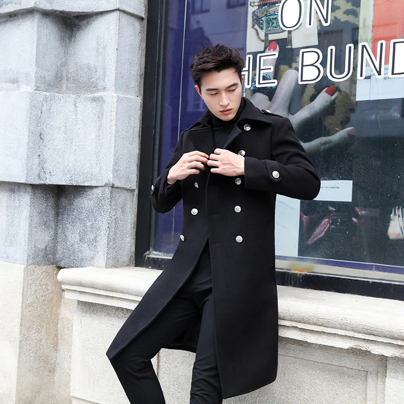 Mens Winter Stand Collar Maxi Long 