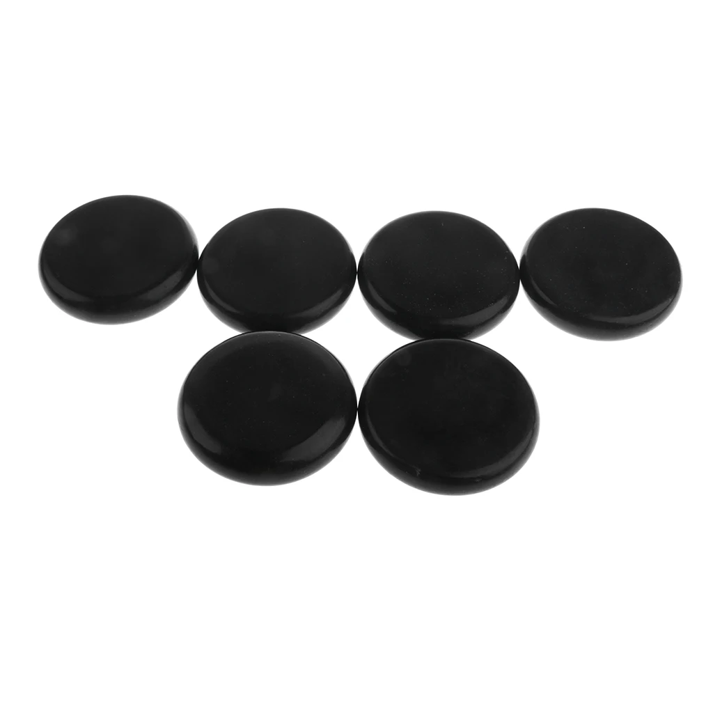 6 Pieces Large Round Hot Spa Rock Basalt Stones Hot & Cold Massage Lava Natural Stone - Diameter of 8cm/3.1inch