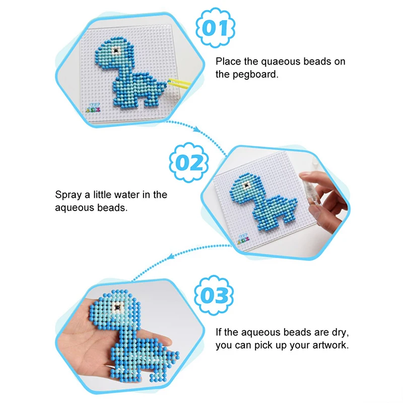 Water Mist Bead Set Hama Bead Toy Hama Bead 3D Puzzle DIY Toy Kids Educational Toy Gift