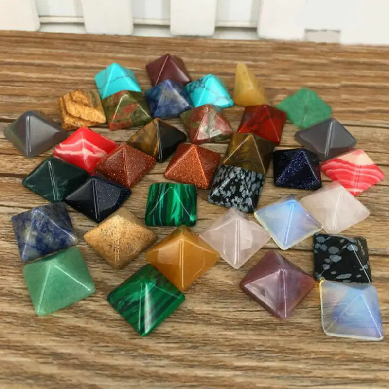

Set of 7 Chakra Pyramid Stone Set Crystal Healing - Chakra Set