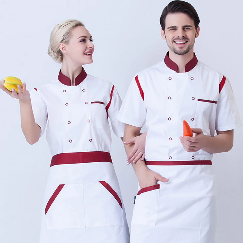 wholesale Unisex Chef Jackets Hotel Kitchen restaurant uniforms shirts Catering Chef's work clothes Cafe waitress chef uniform