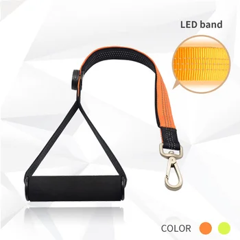 

Pet LED Traction Rope Nylon Reflective Luminous Traction Belt with A Pull Two Dogs Short Pull