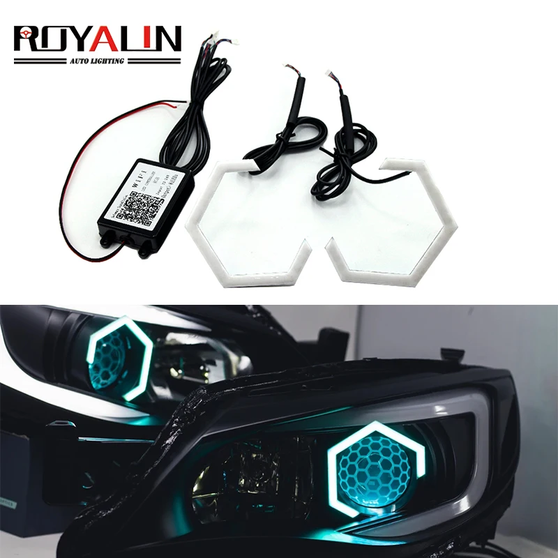 Светодиодный прожектор ROYALIN Hex Halo с кольцами RGB Bluetooth контроллер ангельские глазки