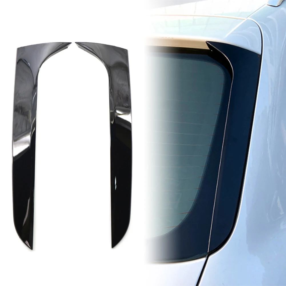 

2x Car Rear Window Side Spoiler Canard Splitter Decorative Trim For Audi A4 B8 Allroad Avant 2009-2016 Gloss Black ABS Plastic