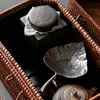 Woven Storage Chests with Lid and Button, Hand- woven Rattan, Desktop Storage Box Basket, Kung Fu Teaware,Tea Ceremony Accessory 3