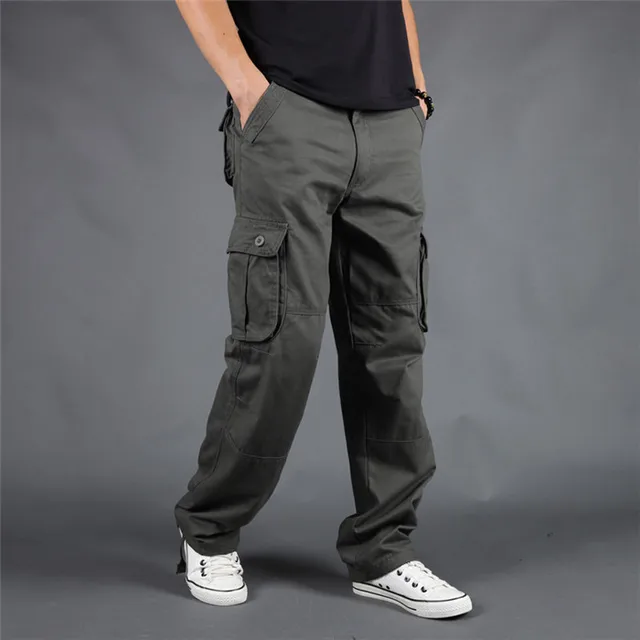 2020 Cargo Pants Men Casual Loose Army Military Long Trousers Mens Spring Autumn Baggy Multi-Pockets Track Pants Male Clothes 3