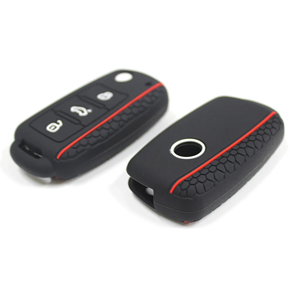 Car Key Shell Silicone Car Key Cover Case Fob Volkswagen Sagitar/Polo/Golf/Bora/Tiguan/TOUAREG/Phaeton/SEAT/Skoda