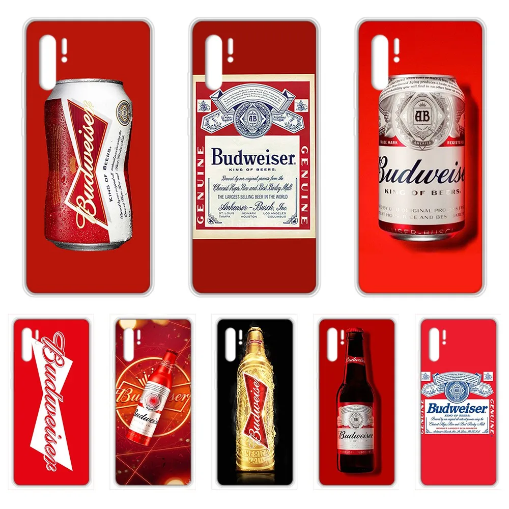 Модный прозрачный чехол Budweiser с изображением пива для телефона HUAWEI 5t p 8 9 10 20 30 40 P pro