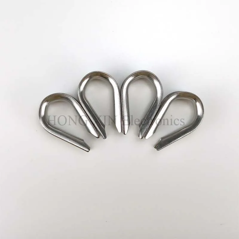 10pcs 304 Stainless Steel M1.5 to M8 Silver Cable Wire Rope Thimbles Rigging Hardware