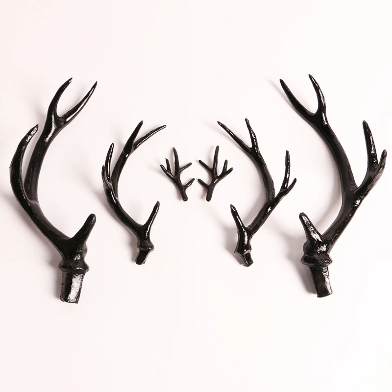 Simulation Plastic Deer Antlers Decor Cosplay Black Deer Antlers Artificial Horn Headband DIY Accessory Halloween Props