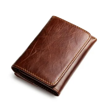 

Leather men leather wallet rfid retro leather driving license wallet card package coin purse