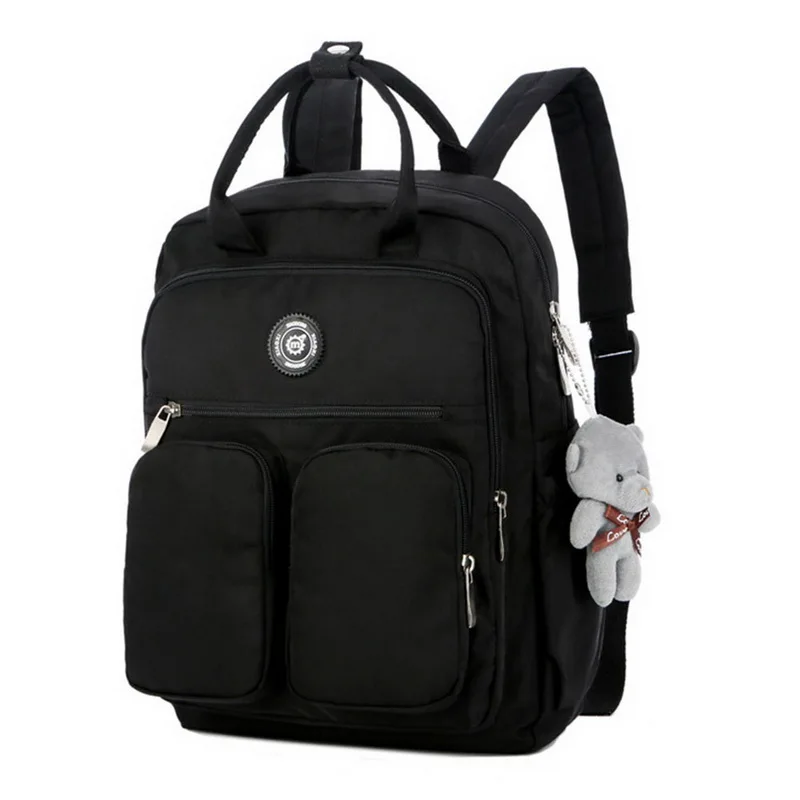 MoneRffi, Модный женский рюкзак, водонепроницаемый, нейлон, мягкая ручка, Одноцветный, много карманов, для путешествий, на молнии, школьные сумки, Прямая поставка