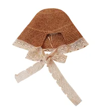 Детская Милая Рыбацкая шляпа со средними полями, летняя Складная соломенная шляпа для путешествий, летняя соломенная шляпа с широкими полями, соломенная шляпа с цветочным рисунком, шляпа YL5