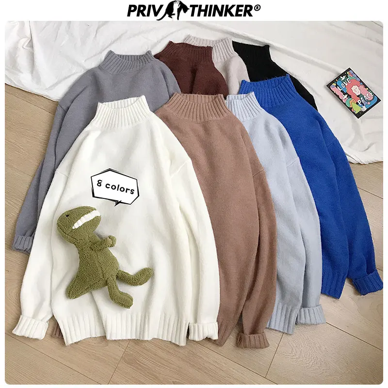 Privathinker 2020 Autumn Winter Women Turtleneck Sweaters Lady Casual Soft Sweater Female Fashion Colorful Pullovers | Женская одежда