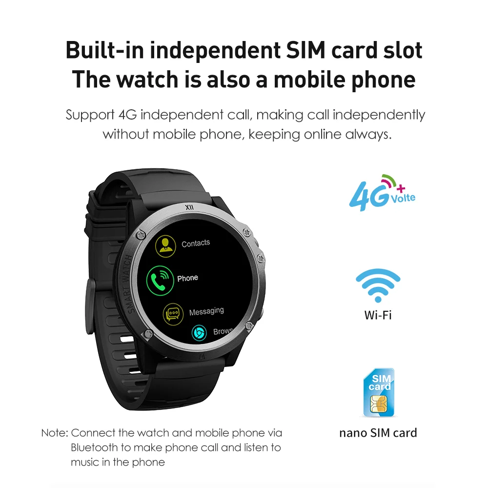 Новейшие Смарт-часы 4G Android OS RAM1GB ROM16GB Bluetooth 4,0 Nano SIM часы с функцией вызова пульса IPX5 глобальная версия smartwatch