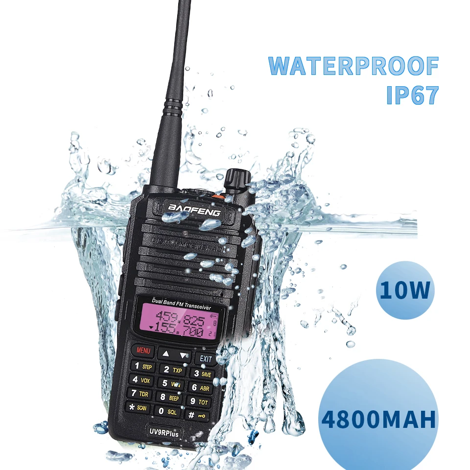 Рация Baofeng UV9R Plus 10 Вт двухсторонняя радиостанция Водонепроницаемая IP67