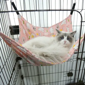 

1pc Canvas Cat Cage Hammock Adjustable Hanging Hammock With Hook Pet Hammock Adorable Cat Pet Nest Cat Hanging Hut Cute Cartoon