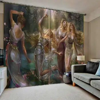 

Europe curtains Beautiful Photo Fashion Customized 3D Curtains angel curtains