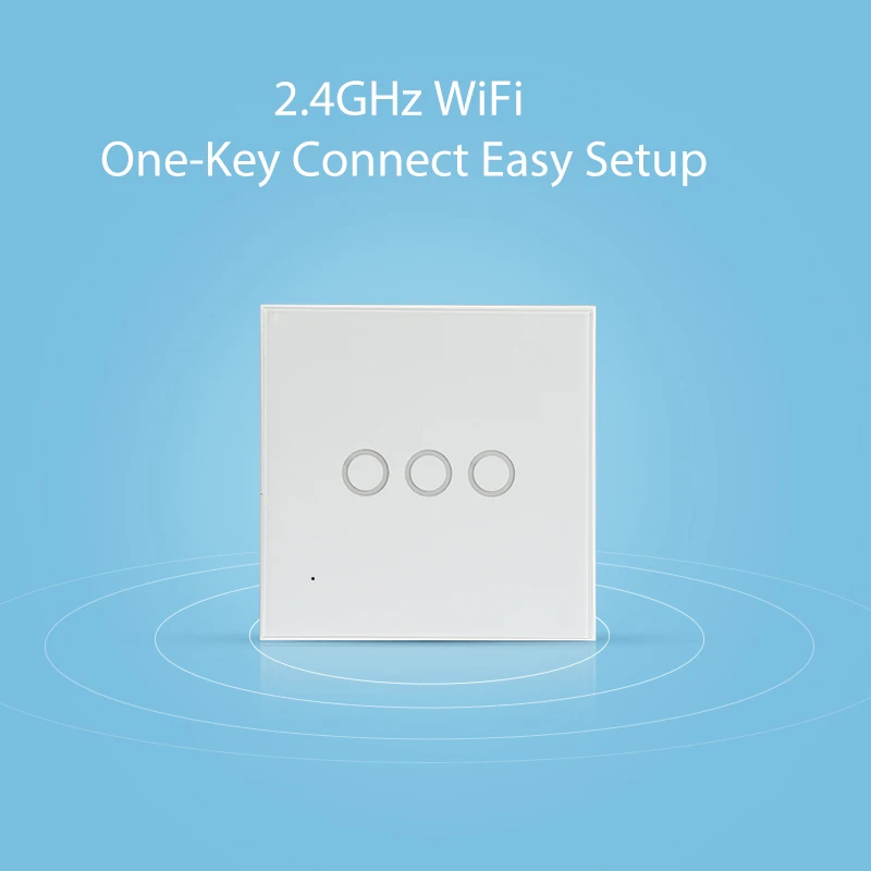 

Tuya Smart Home WIFI US/EU Touch Switch No Neutral Wire Required Smart Home 1/2/3 Gang Light Switch Support Alexa