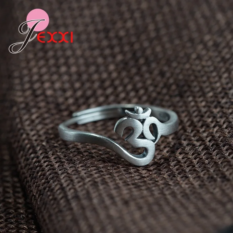 

Open 925 Sterling Silver Retro Buddhist Rings For Women Men Amulet Ring Mens Religious Symbol Jewelry Bijoux