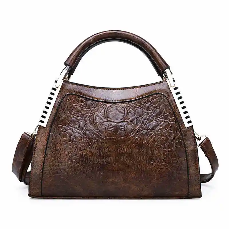Новые винтажные роскошные сумки, женская сумка, дизайнерская, модная, с узором «крокодиловая кожа», сумка на плечо, женские вечерние сумки-мессенджеры, Bolsa Feminina - Цвет: Светло-коричневый