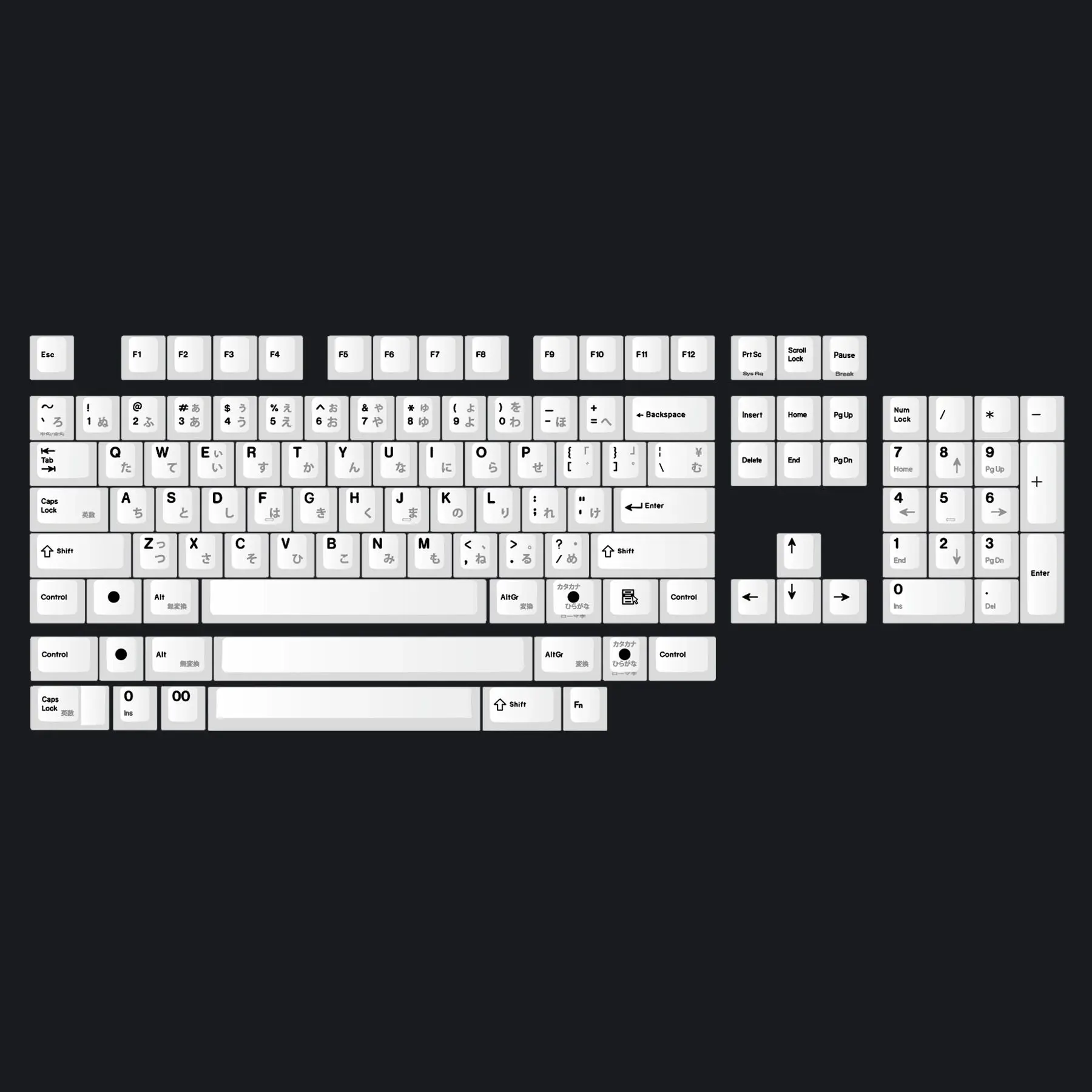 Набор японских клавиш ENJOYPBT серого цвета для механической клавиатуры MX под
