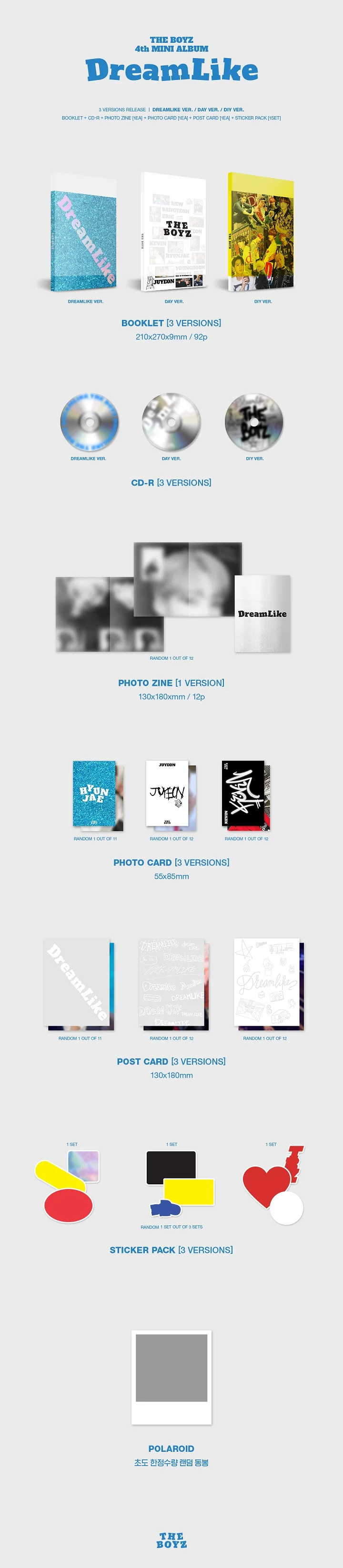 [MYKPOP]~ Официальный~ BOYZ MINI#4: DreamLike DDD CD, KPOP Fans коллекция SA19090204