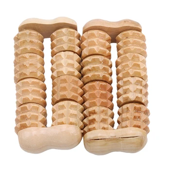 

1PC Wooden Massage Hand Foot Body Roller Massager Solid Wood All Body Brown Body Relaxation