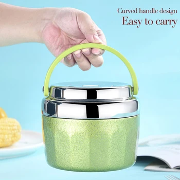 

High quality Double Wall 304 Stainless Steel thermos bucket sealing lunch box Spill-proof vacuum thermal insulation lunch box fo