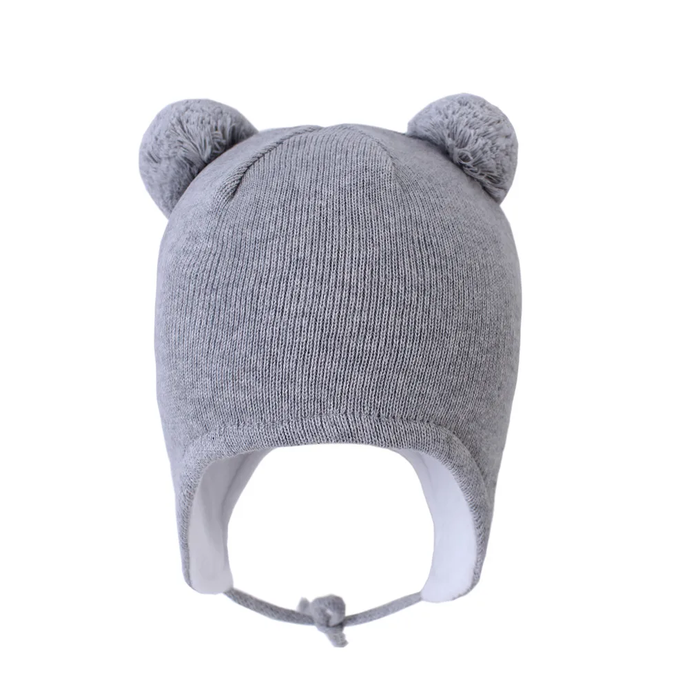 

Children's Ear-Protecting Cotton Wool Ball Knitted Warmth Cap In Autumn And Winter