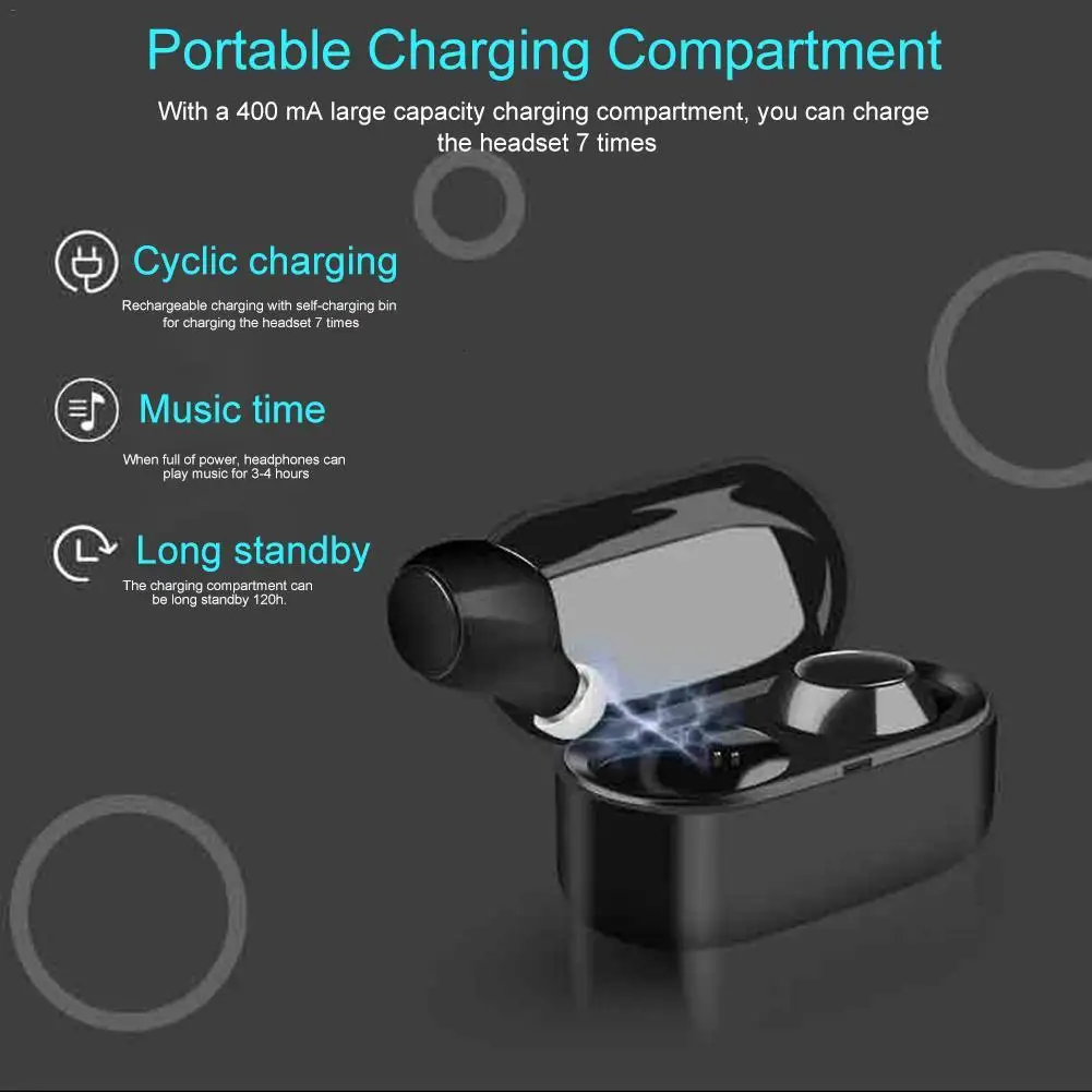 XY-3 бинауральные гарнитуры Bluetooth наушники-вкладыши Bluetooth 5,0 TWS наушники глубокий бас стерео звук гарнитуры с Зарядка чехол для телефона