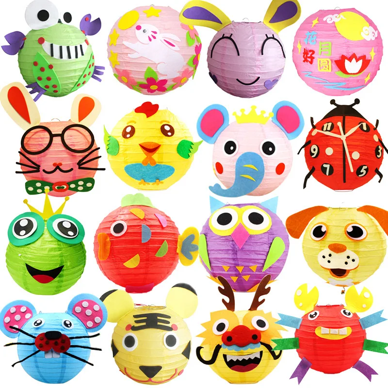

Mid-Autumn Festival Portable Lantern DIY Cartoon Portable Lantern Paper Lantern Chinese Mid-Autumn Festival Carnival Party Decor